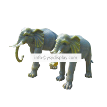 China artificial home decor sculpture fiber custom made decorative outdoor life size large stone elephant statue